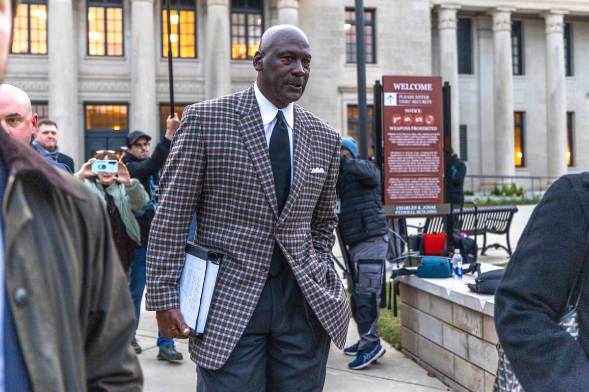 MICHAEL Jordan, co-owner of 23XI Racing, departs the Charles R Jonas Federal Building in Charlotte, North Carolina.