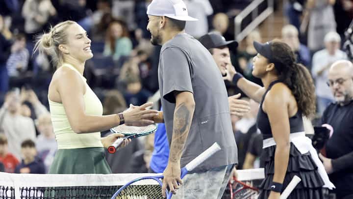 ARYNA Sabalenka and Nick Kyrgios will be at the opposite end of the court when they collide in the ‘Battle of the Sexes’ at the Coca-Cola Arena in Dubai on Sunday.