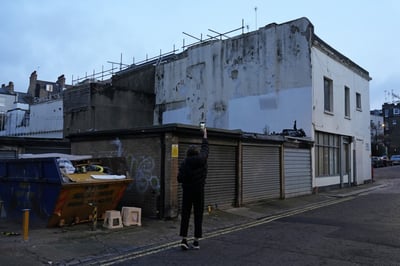 UK's street artist Banksy unveils latest mural in London