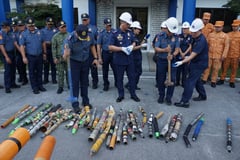 Pampanga police destroys confiscated firecrackers