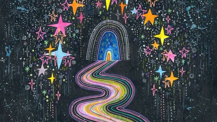 "NEW path reveals itself," ink on paper painting by inkflowergarden on Tumblr.