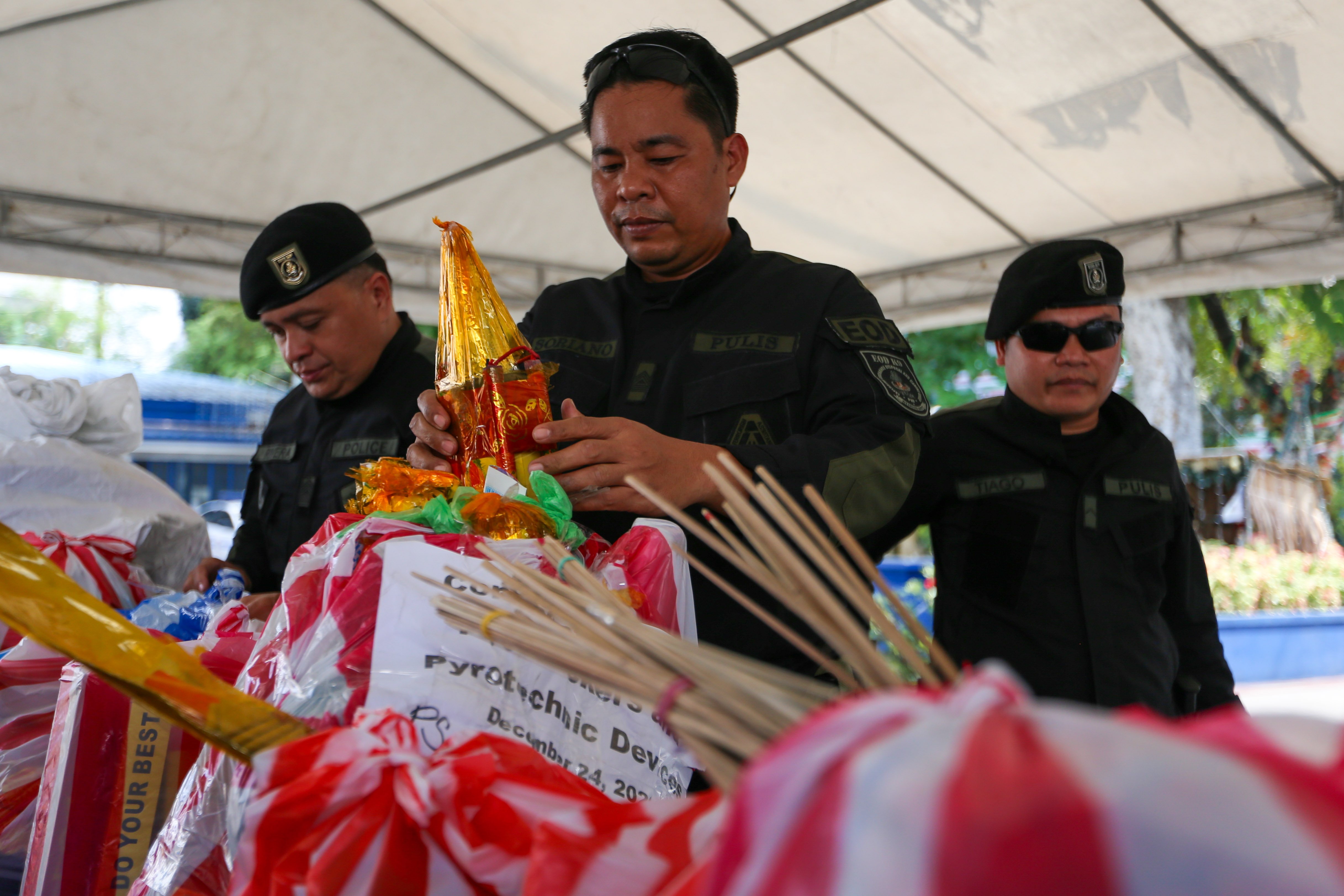 Illegal firecrackers turned over to EOD K9 Group 