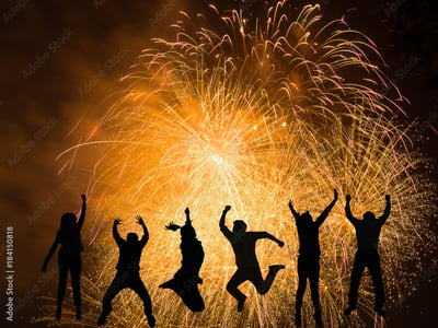 Up, up, and away!: New Year jump tradition