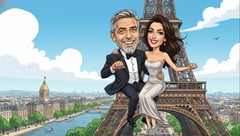 George Clooney, his wife Amal and children become French