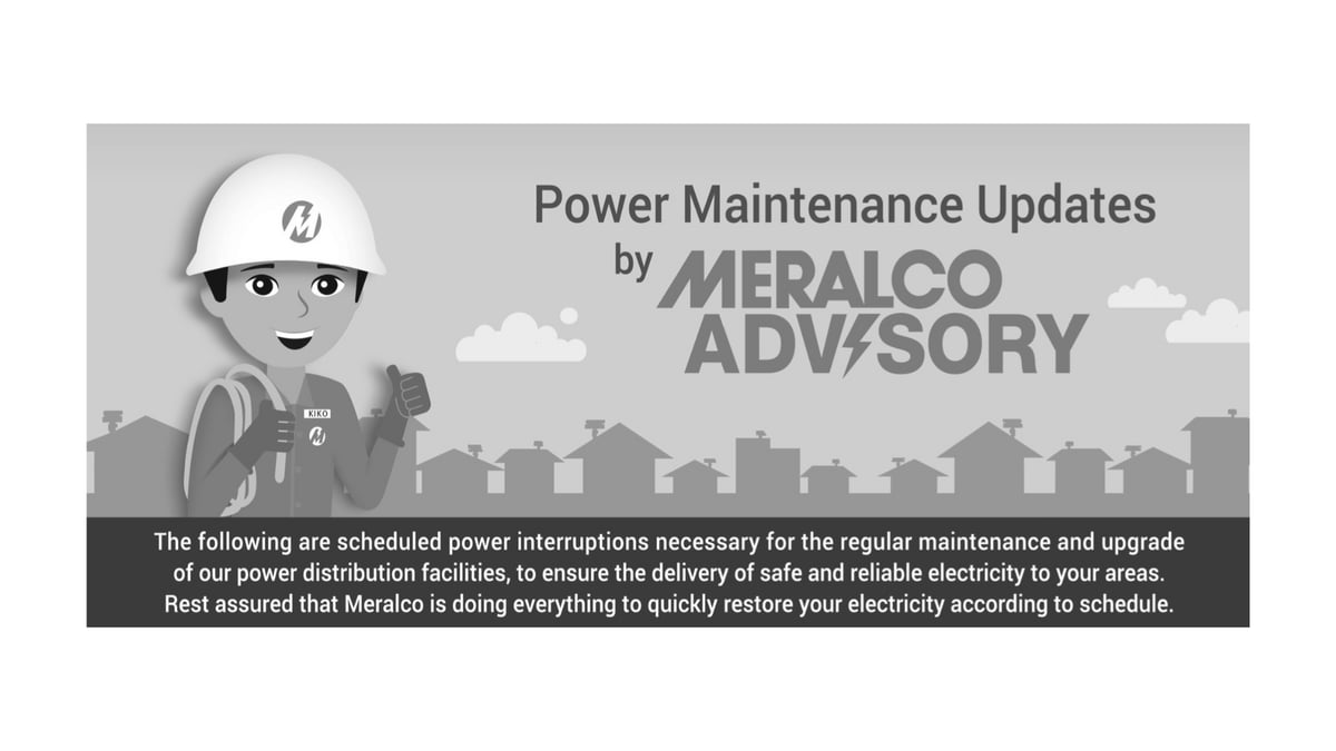 Power Maintenance Updates by Meralco Advisory