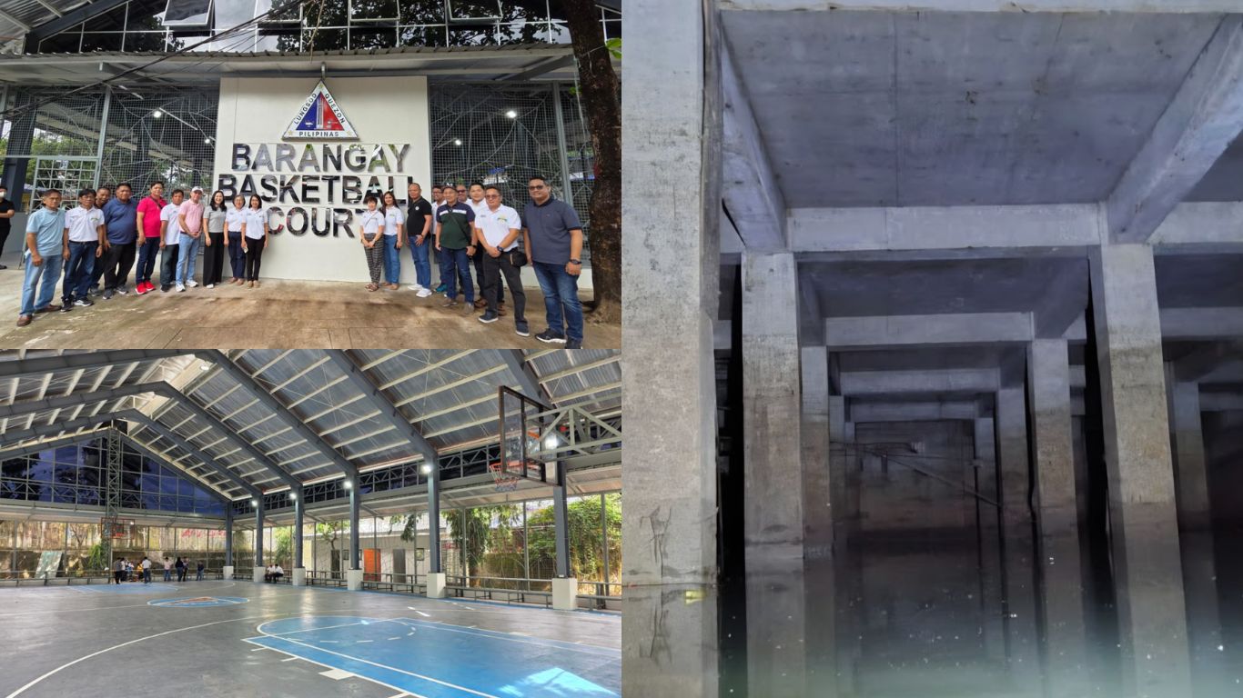 QC opens basketball court that doubles as flood detention basin