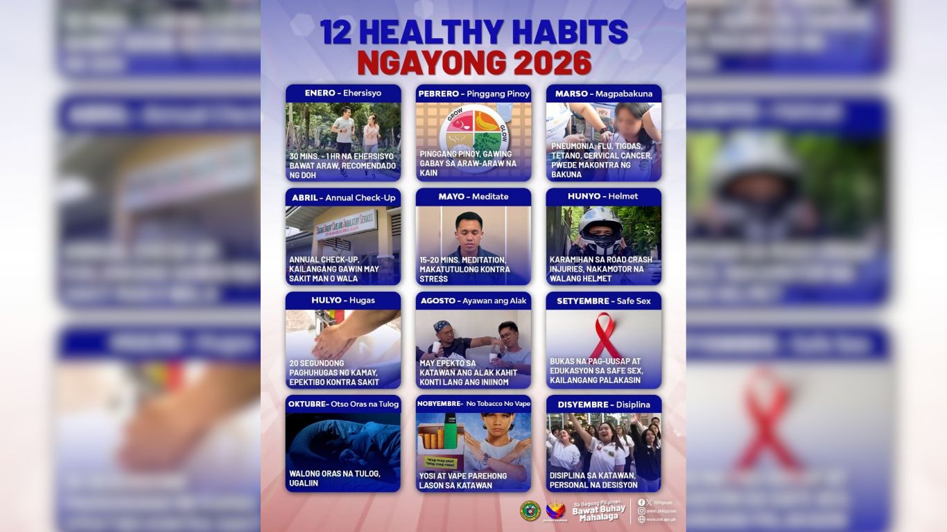 DoH's 12 habits for healthier Filipinos