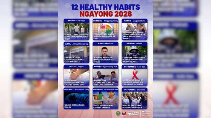 Department of Health (DoH) releases 12 healthy habit for 2026.