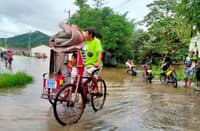 Ver Dominic Heights Subdivision, a resettlement site for the survivors of typhoon Yolanda in Palo, Leyte, is once again flooded due to the effects of Shear Line that brought incessant rain during the weekend.