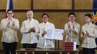 SIGNED, sealed, to be delivered Every peso will benefit the Filipino people, promised President Ferdinand R. Marcos Jr. in his speech after he signed the General Appropriations Act for Fiscal Year 2026 at the Malacañang Ceremonial Hall on Monday, 5 January. The national budget, enacted as Republic Act 12314, amounts to P6.793 trillion. The President (center) — with (from left) Acting Executive Secretary Ralph Recto, Senate President Tito Sotto, House Speaker Bojie Dy and Majority Floor Leader Rep. Sandro Marcos — said the 2026 budget reflects the government’s commitment to more prudent, careful and responsible public spending.