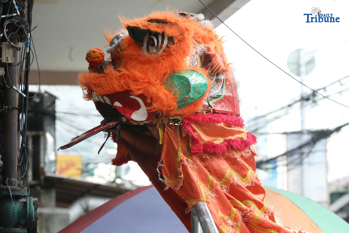 (January 06 2026) Lion dancers perform at the store in Quezon City on Tuesday 6 2026. Lion dance is a traditional Chinese performance, they believe it brings good fortune and wealth. Photo/Analy Labor