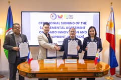 L-R: Jose Petronio Español, President / Chief Financial Officer of FIDI, Brian Gregory Liu, Chairman of Figaro Innovation and Development Inc., Tereso O. Panga, Director General of PEZA and Joy Anidelle Alguso, Deputy Director General of PEZA