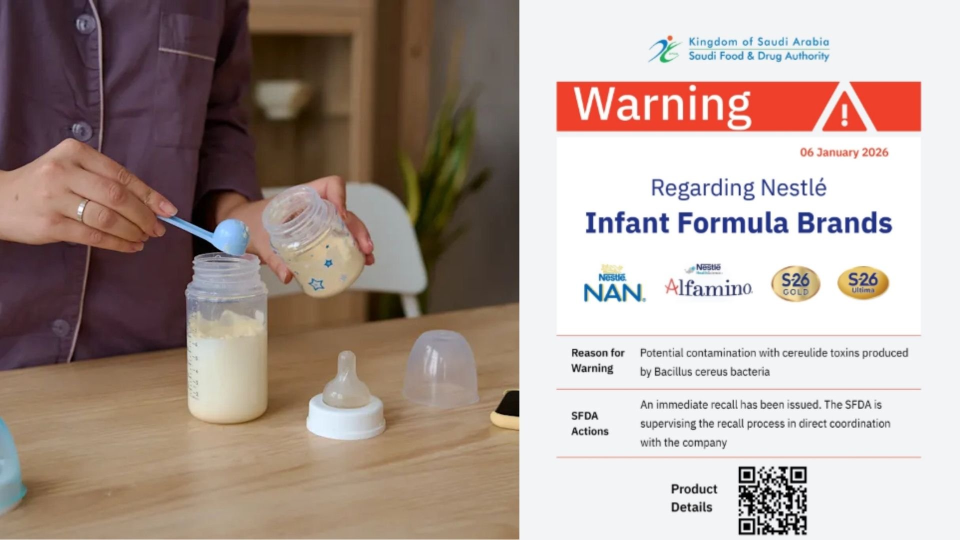 Saudi FDA nagbabala sa mga recalled Nestlé infant formula