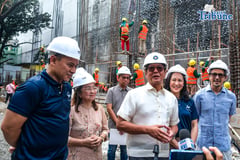 Marcos inspects SFHS rebuilding, leads health mission in Quezon City
