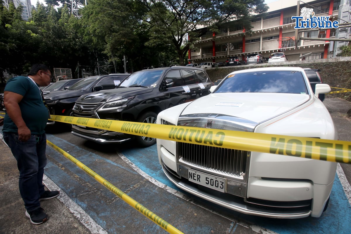 SEIZED LUXURY CARS
Eight high-end vehicles owned by former congressman Zaldy Co are parked at the Independent Commission for Infrastructure (ICI) office in Taguig on Friday, January 9, 2026, after being seized by the Bureau of Customs and the Philippine National Police–Highway Patrol Group and turned over to the ICI. Photo by Analy Labor