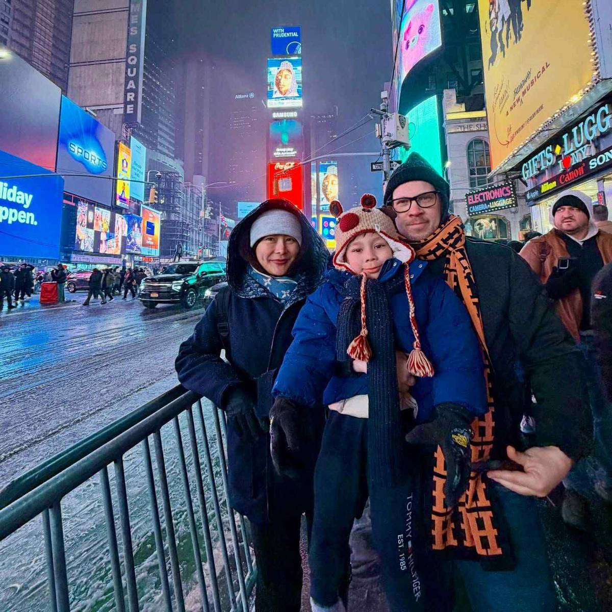 ATTY. Karen Jimeno with family at Times Square.
