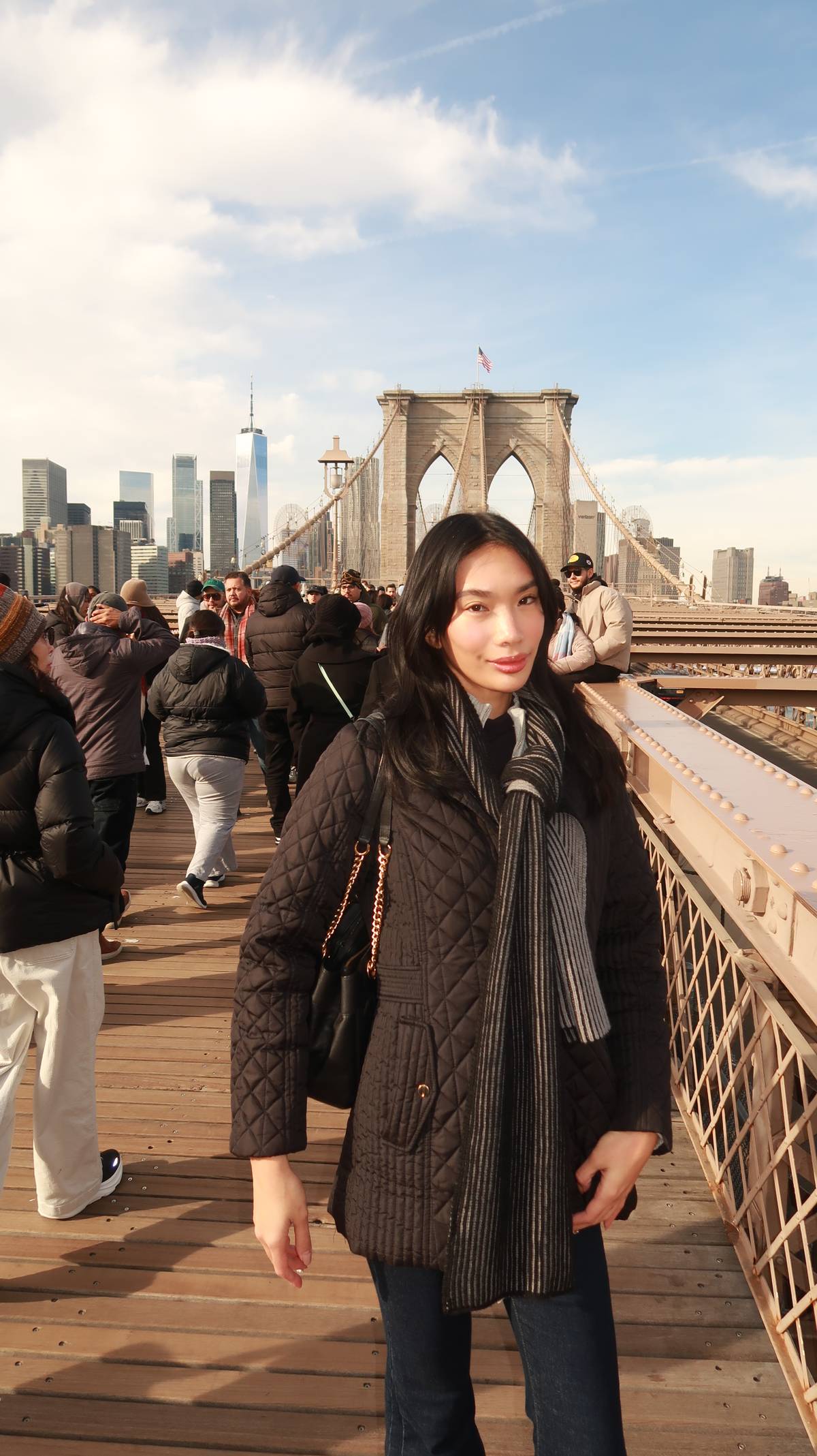 MODEL influencer Cassandra Laforteza at the Brooklyn Bridge.