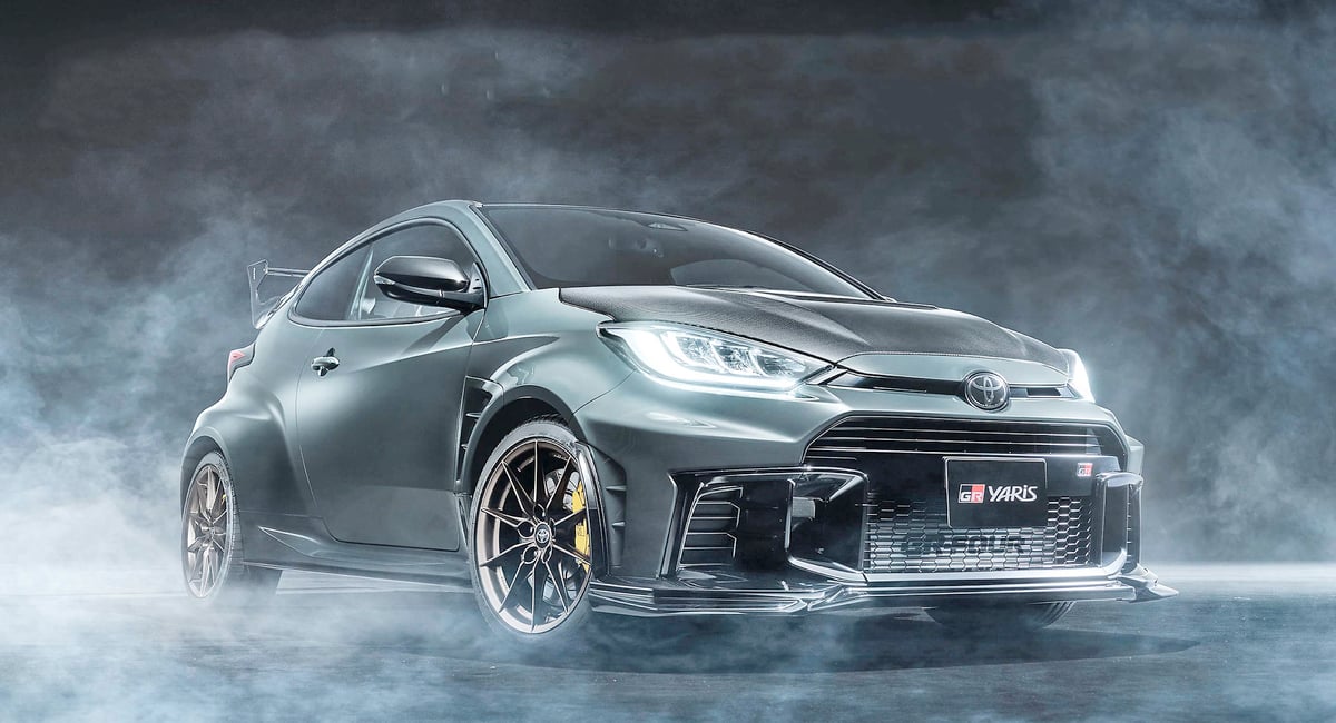 SHOWN in its limited-production form, the GR Yaris Morizo RR features Nürburgring-developed aerodynamic parts and model-specific exterior details.