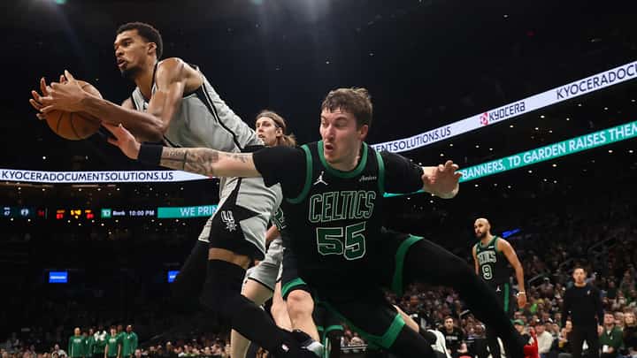VICTOR Wembanyama delivers bigtime at crunchtime to power San Antonio to a 100-95 victory over Boston in the NBA.