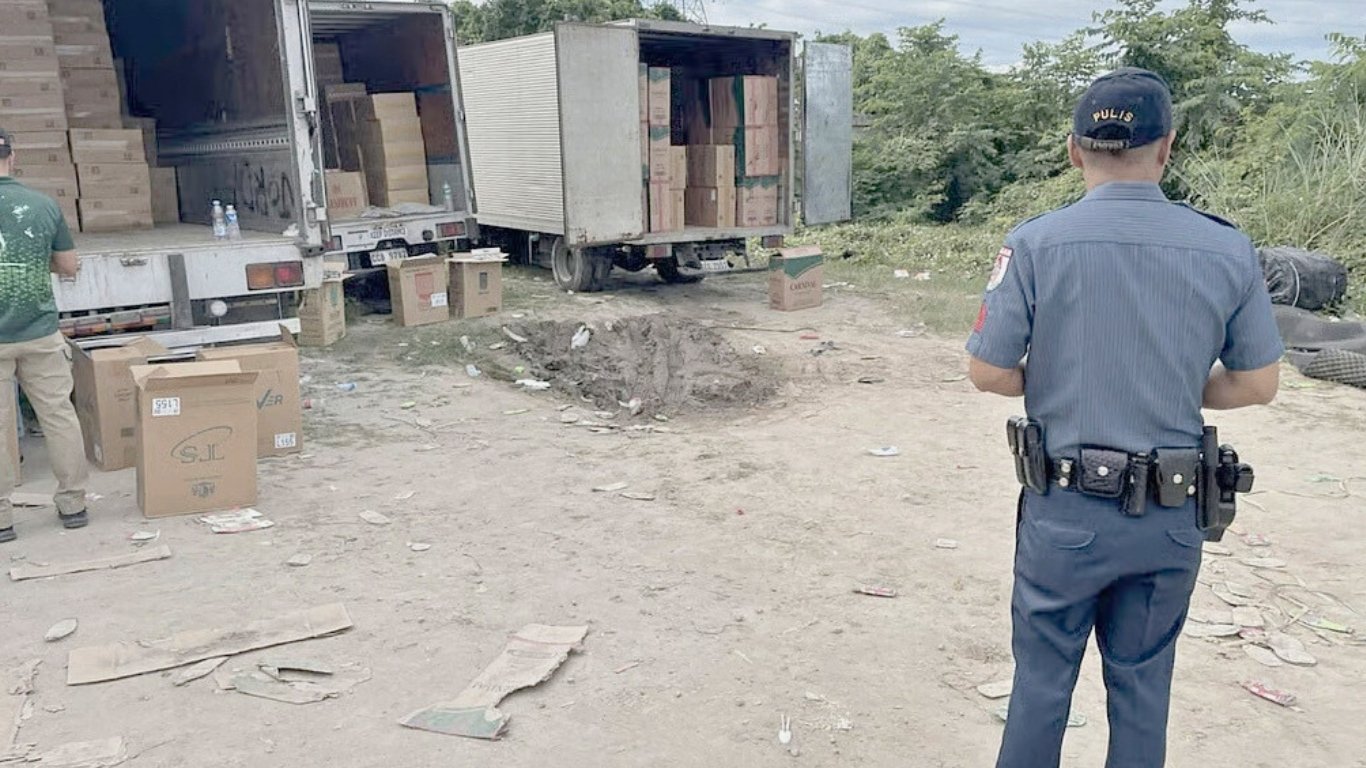 SOME P100.57 million worth of illegal cigarettes were confiscated during an operation at a compound in Barangay Santa Isabel, Dinalupihan, Bataan, on 9 January.