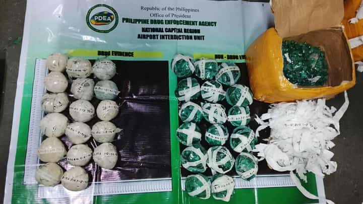 AT least P114.5 million worth of suspected shabu are presented by authorities following its seizure at the Ninoy Aquino International Airport Complex in Pasay City during an interdiction operation. Three individuals are also arrested.