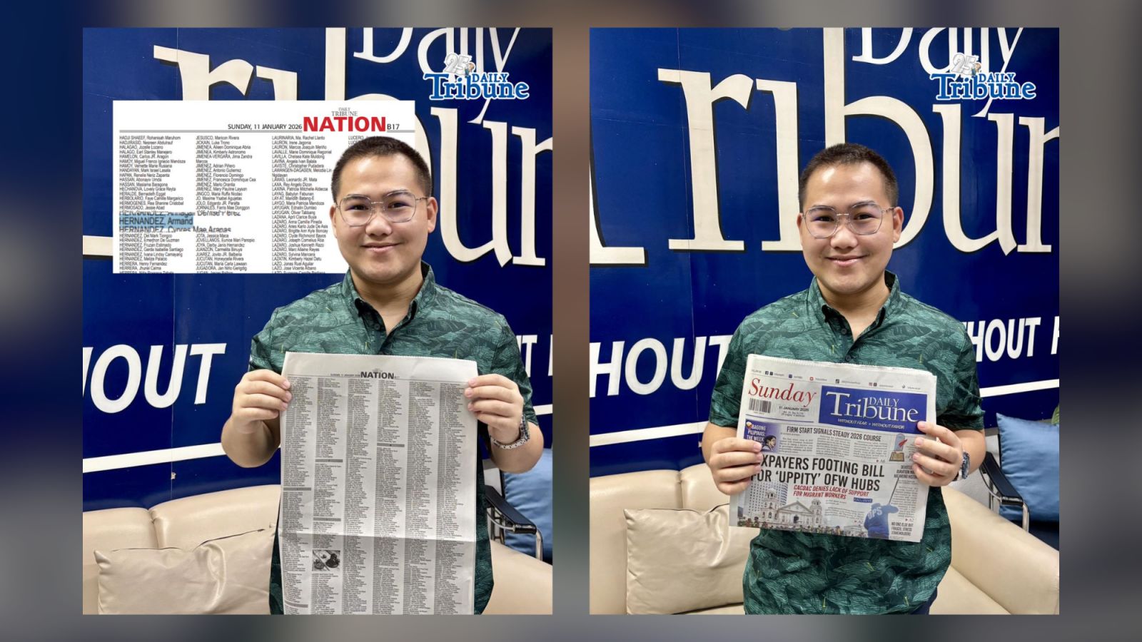 New bar passer visits DAILY TRIBUNE for full bar list