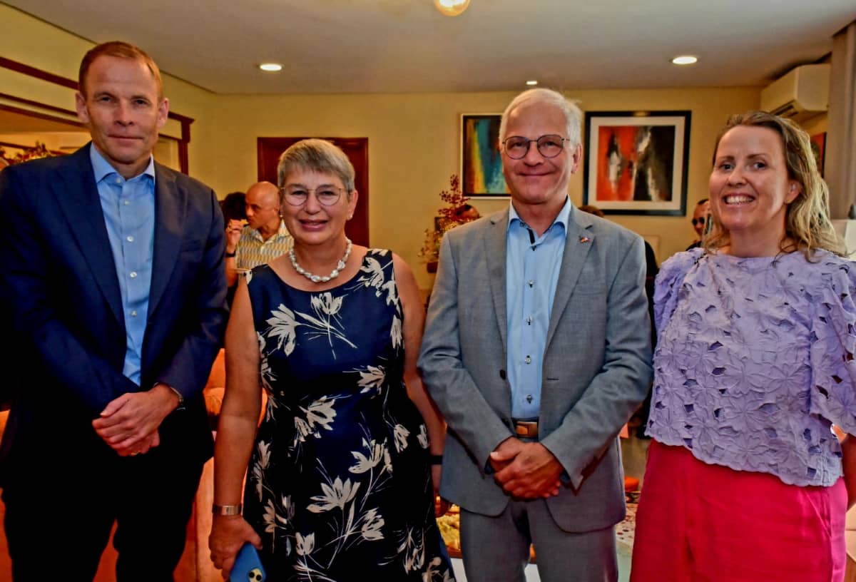 AMBASSADOR Christian Lyster, Norway; Ambassador Andreas and Marina Pfaffernoschke, Germany and Cathrine Lyster, Norway.