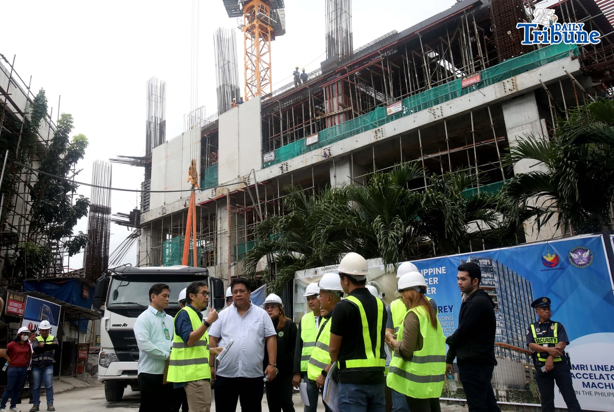 Department of Public Works and Highways (DPWH) Secretary Vince Dizon inspects the ongoing construction of Philippine Cancer Center 20-storey hospital building, in Quezon City, on Tuesday, 13 January 2026