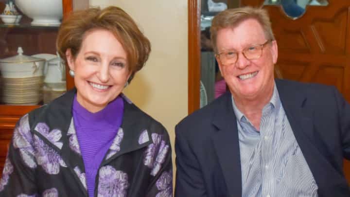 US Ambassador MaryKay and Aubrey Carlson.