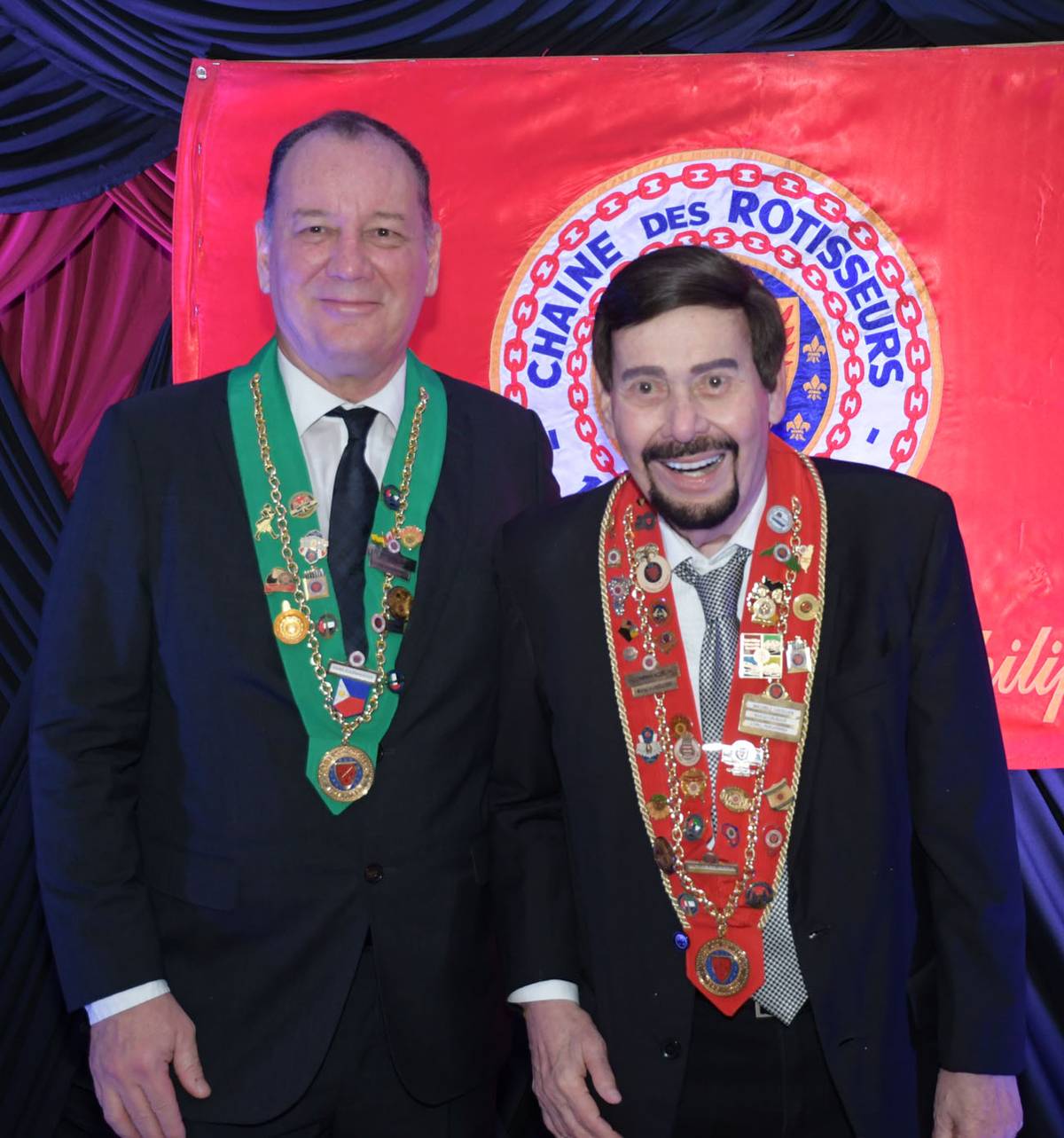 HANS Eulenhoefer, Bailli de Cebu with Michel Lhuillier, Bailli Delegue Nacional, Chaine des Rotisseurs.