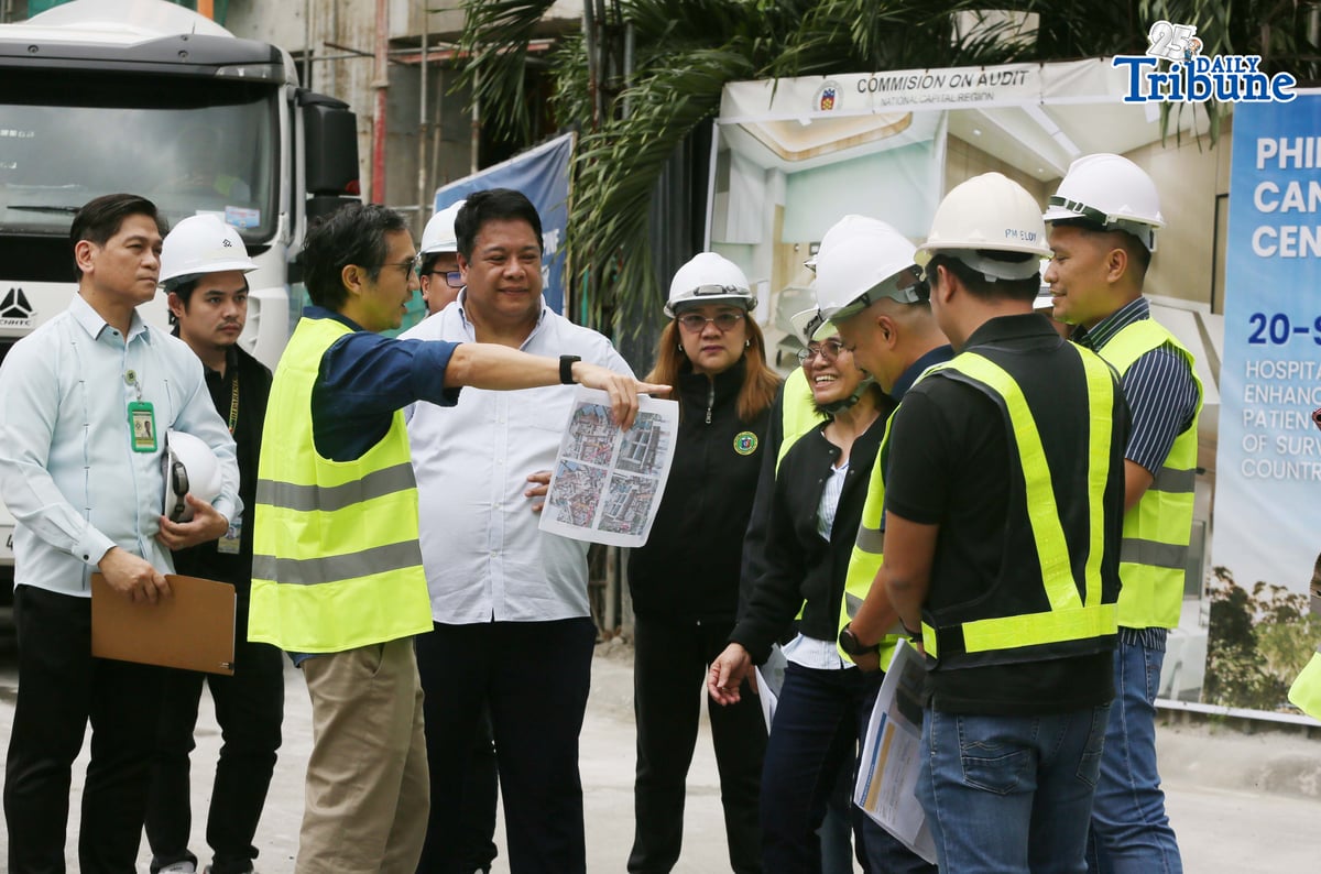 Department of Public Works and Highways (DPWH) Secretary Vince Dizon inspects the ongoing construction of Philippine Cancer Center 20-storey hospital building, in Quezon City, on Tuesday, 13 January 2026