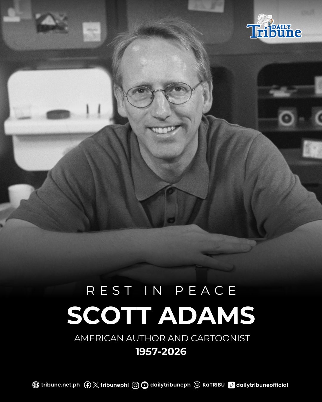 Scott Adams, US creator of 'Dilbert' cartoon, dies at 68