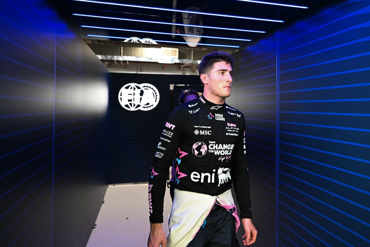 EXITING the garage after qualifying, Alpine driver Jack Doohan prepares for action at the Miami International Autodrome.