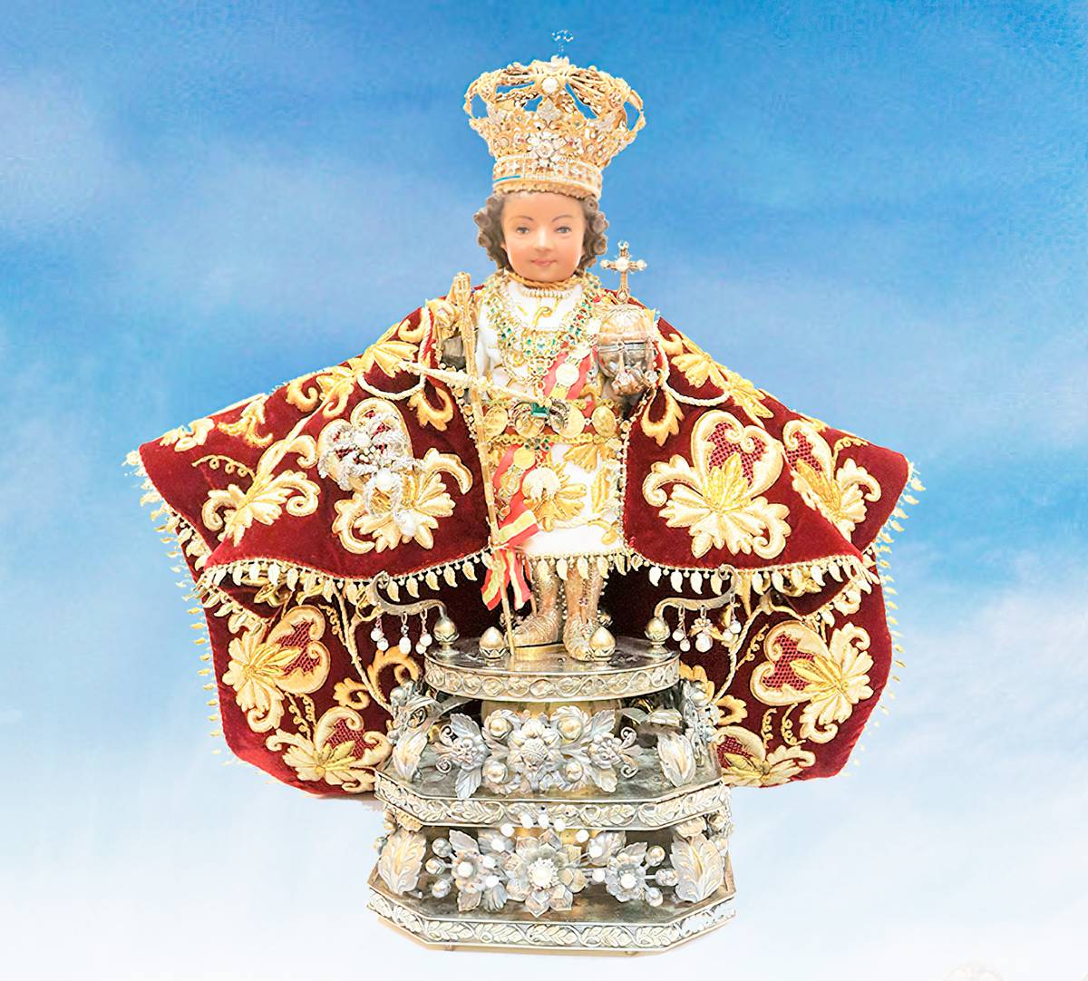 IMAGE of the Santo Niño, or Holy Child, depicted as a young king wearing a crown, royal robes and a scepter.