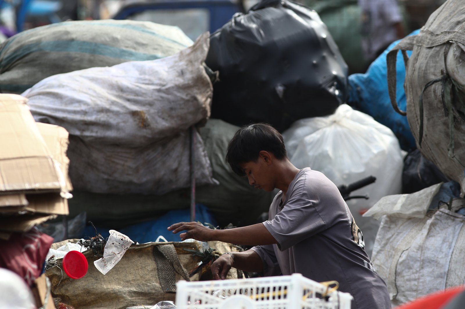 WASTE WATCH

Workers sort collected garbage, mostly plastics and recyclables, at a junk shop along Road 10 in Manila on the afternoon of 16 January 2026. The Manila city government has updated its garbage collection fees for the first time in over a decade to address rising hauling costs and increased waste volumes.