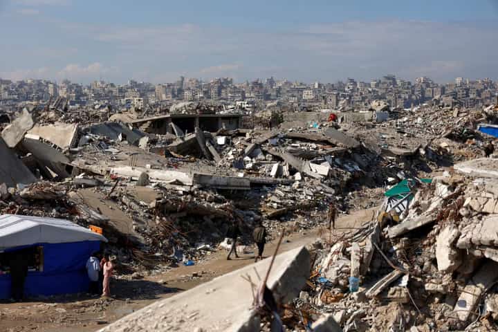 DISPLACED destroyed by the Israeli military in over two years of military strikes on the Gaza Strip enclave, in Jabalia refugee camp, in the northern Gaza Strip on January 17, 2026.