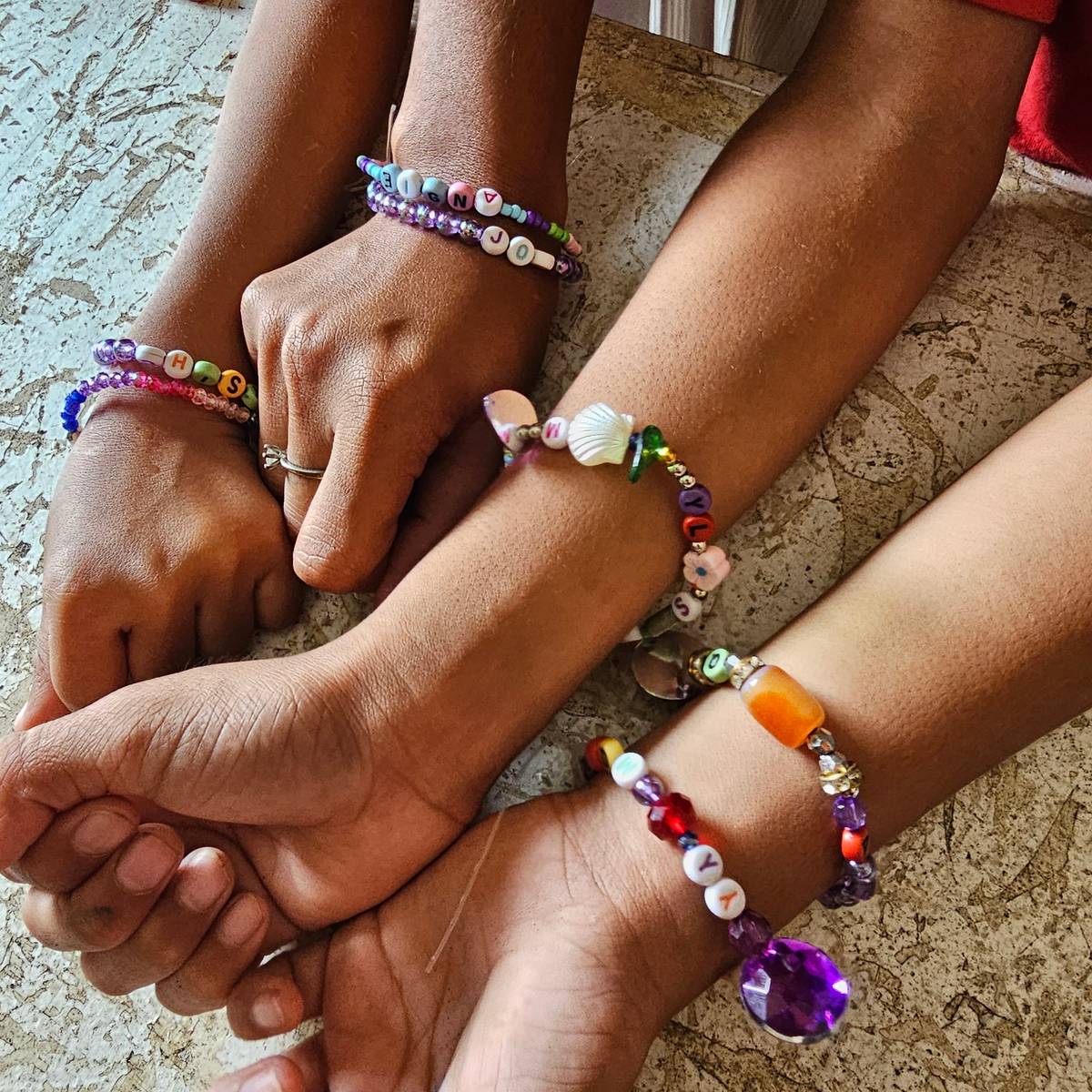 BEADS bracelets created by children of families affected by ‘Typhoon Pepito’ in Tiwi, Albay. Lester Dellosa of CICCADA met the children for a psychosocial operation and taught them how to make the trinkets as gift to their families for enjoyment and coping with the calamity.
