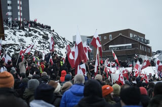 Greenlanders protest outside consulate office