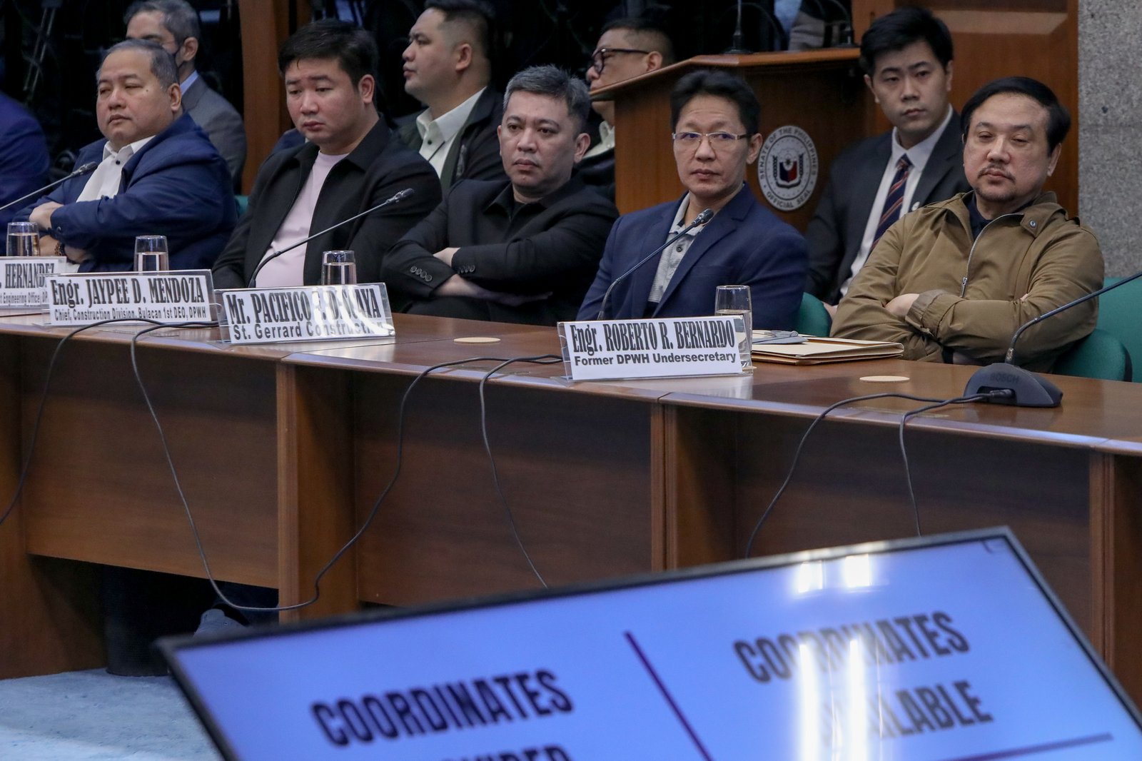 The Senate Blue Ribbon Committee, headed by Senate President pro tempore Panfilo Lacson, resumes its probe into alleged anomalies in flood control projects on Monday, 19 January 2025, in Pasay City.

The hearing includes discussions titled “Flooded Gates of Corruption,” “Flooded Gates of Hell,” and “The Philippines Under Water.” Five new witnesses appeared in the first Blue Ribbon Committee hearing of the year, including three masked individuals. | Aram Lascano