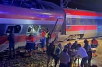 A high-speed train from Malaga derailed and crashed into an oncoming Madrid-Huelva service near Adamuz, Cordoba province.