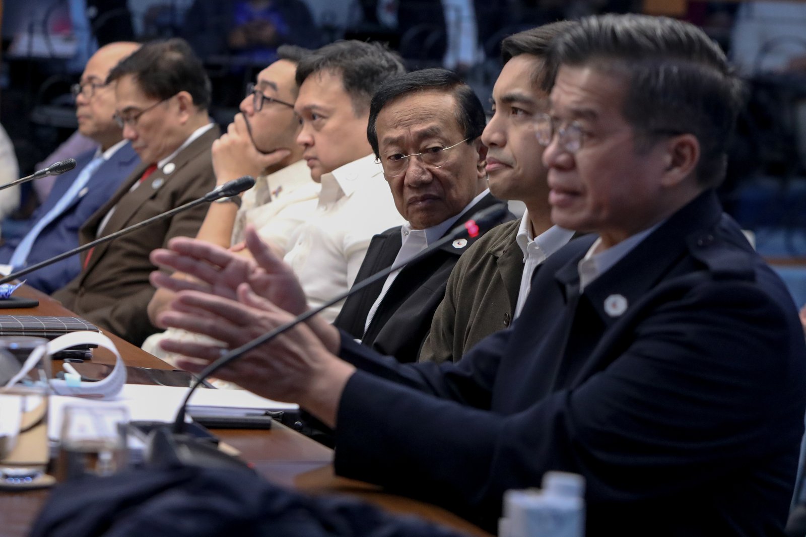 The Senate Blue Ribbon Committee, headed by Senate President pro tempore Panfilo Lacson, resumes its probe into alleged anomalies in flood control projects on Monday, 19 January 2025, in Pasay City.

The hearing includes discussions titled “Flooded Gates of Corruption,” “Flooded Gates of Hell,” and “The Philippines Under Water.” Five new witnesses appeared in the first Blue Ribbon Committee hearing of the year, including three masked individuals. | Aram Lascano