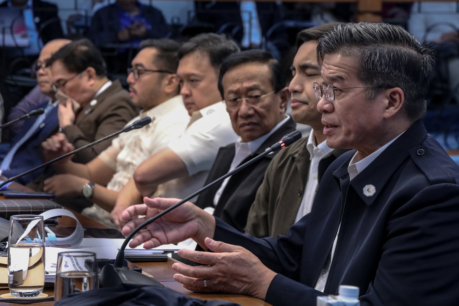 The Senate Blue Ribbon Committee, headed by Senate President pro tempore Panfilo Lacson, resumes its probe into alleged anomalies in flood control projects on Monday, 19 January 2025, in Pasay City.

The hearing includes discussions titled “Flooded Gates of Corruption,” “Flooded Gates of Hell,” and “The Philippines Under Water.” Five new witnesses appeared in the first Blue Ribbon Committee hearing of the year, including three masked individuals. | Aram Lascano
