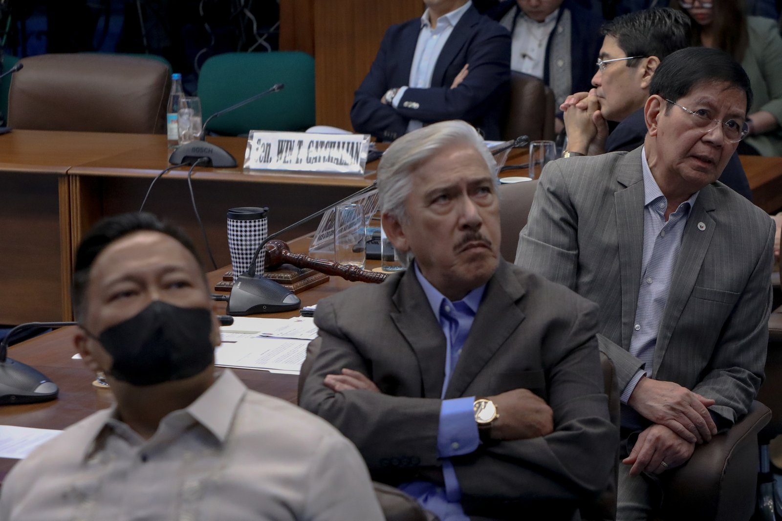 The Senate Blue Ribbon Committee, headed by Senate President pro tempore Panfilo Lacson, resumes its probe into alleged anomalies in flood control projects on Monday, 19 January 2025, in Pasay City.

The hearing includes discussions titled “Flooded Gates of Corruption,” “Flooded Gates of Hell,” and “The Philippines Under Water.” Five new witnesses appeared in the first Blue Ribbon Committee hearing of the year, including three masked individuals. | Aram Lascano
