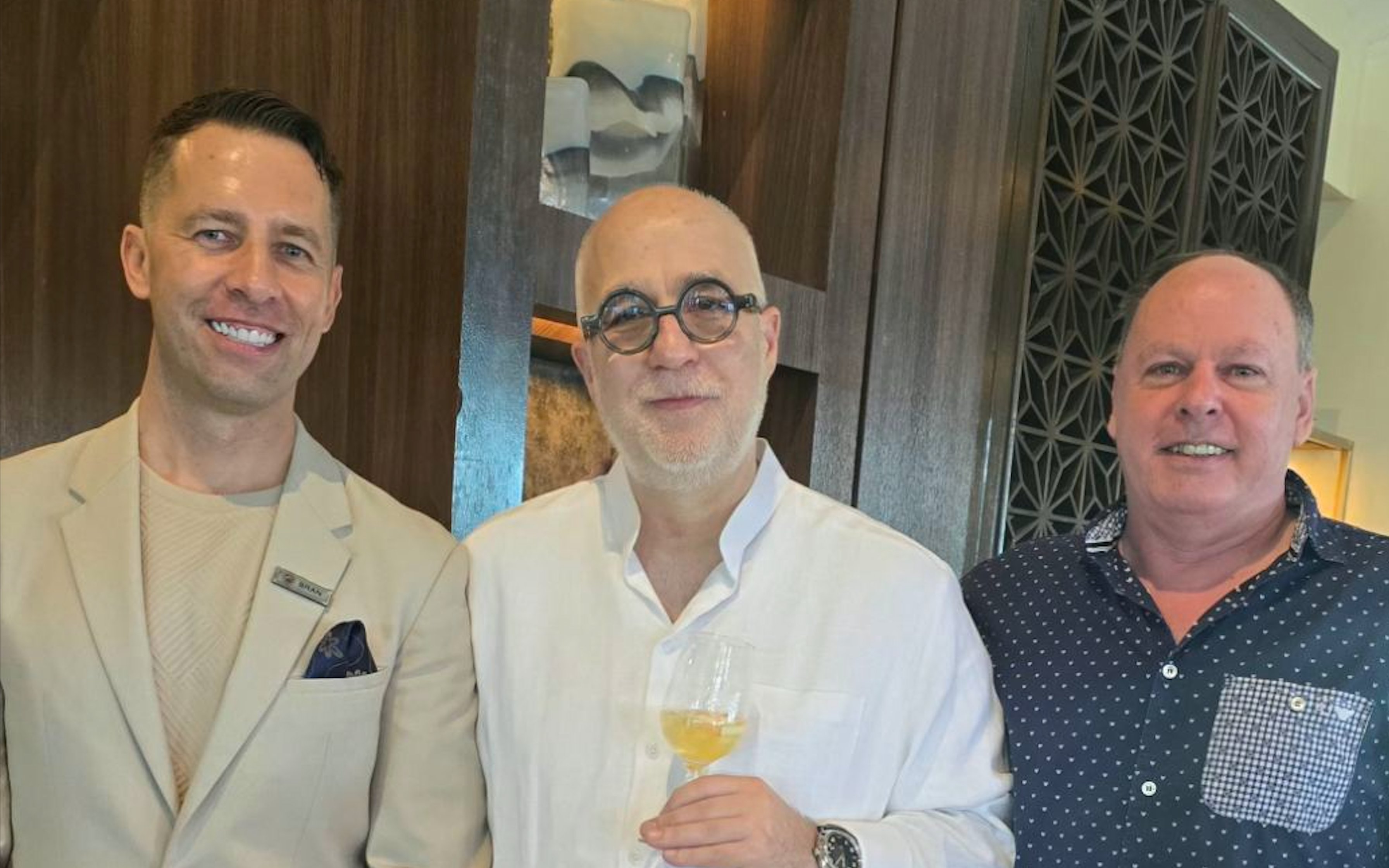JAMES Montenegro, country manager for Chroma Hospitality, flanked by Branimir Radosavljevic, executive assistant manager of Crimson, and Didier Belmonte, GM of Crimson Boracay.