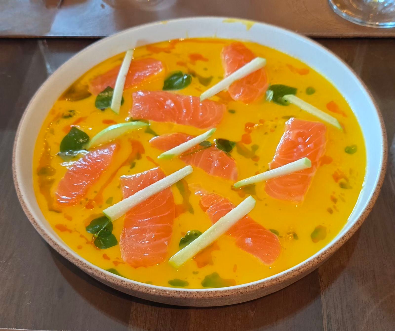 SALMON Crudo Escabeche.
