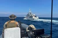 (FILE) MEMBERS of the Coast Guard District Southern Mindanao continue search and rescue operations for the missing motorbanca on Wednesday.