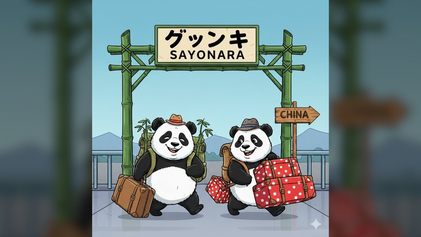 Pandas leave Japan