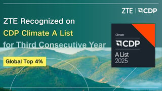 ZTE earns CDP Climate A List spot for third straight year