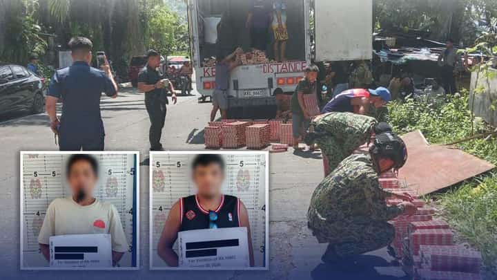 Personnel from the 1401st RMFC, Parang Municipal Police Station, and the Bureau of Customs intercept a white Isuzu wing van loaded with P3,920,725.76 worth of smuggled cigarettes during a checkpoint in Barangay Pinantao, Parang, Maguindanao del Norte.