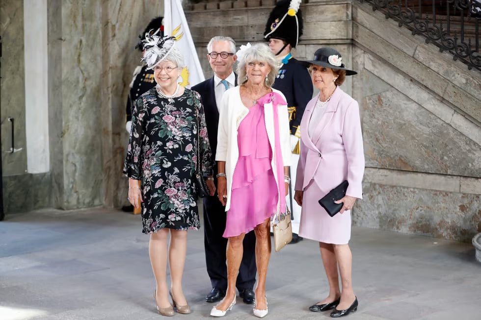 Princess Christina, Princess Birgitta, and Princess Désirée arrive for Crown Princess Victoria’s 40th birthday celebrations in 2017.